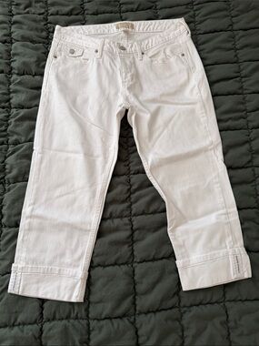 Banana Republic White Cuffed Cropped Jeans NWOT